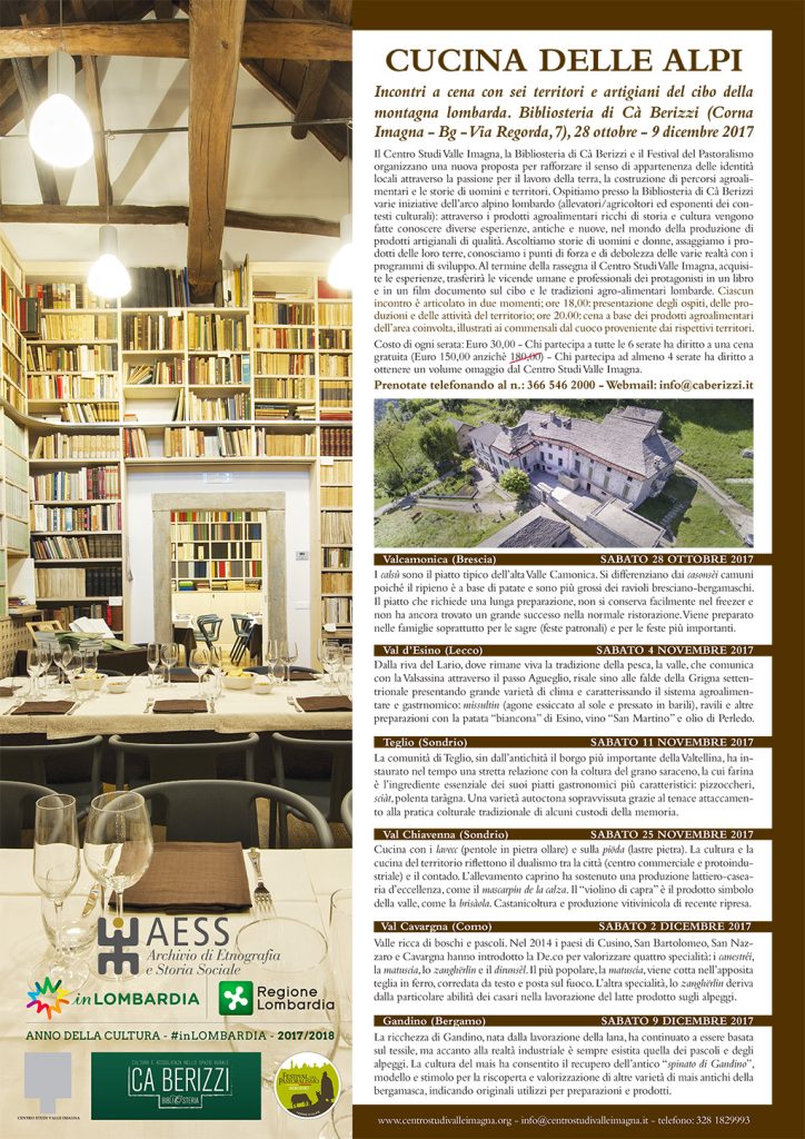 Manifesto cucina delle Alpi