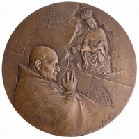 Medaglia in bronzo papa madonna cornabusa