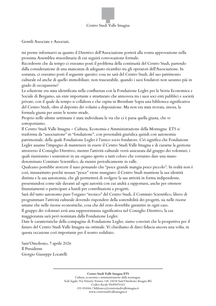 Comunicazione del Consiglio Direttivo del CSVI